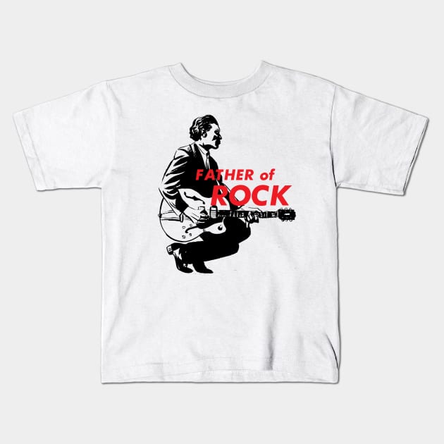 Chuck Berry Father of Rock and Roll Kids T-Shirt by TheMusicFav